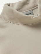 FEAR OF GOD ESSENTIALS - Logo-Print Cotton-Blend Jersey Mock-Neck Sweatshirt - Neutrals