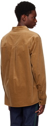 Agnona Tan Band Collar Shirt