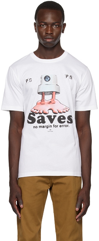 Photo: PS by Paul Smith White 'Saves' T-Shirt