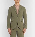 MAN 1924 - Olive Kennedy Slim-Fit Unstructured Stretch-Cotton Suit Jacket - Green