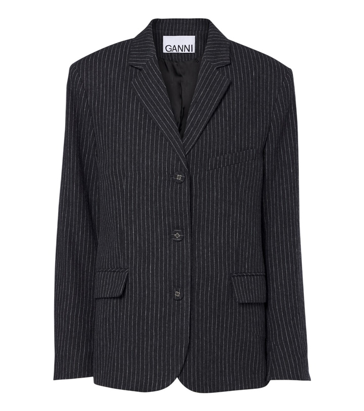 Photo: Ganni Pinstripe flannel blazer