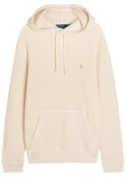 Polo Ralph Lauren Hooded Waffle-knit Wool-blend Jumper Cream