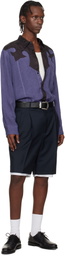 Toga Virilis Purple & Black Cupra Stripe Shirt