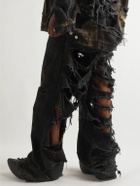 Balenciaga - Super Destroyed Wide-Leg Distressed Jeans - Black