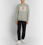 McQ Alexander McQueen - Appliquéd Mélange Fleece-Back Cotton-Jersey Sweatshirt - Gray