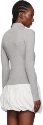 JW Anderson Gray Fitted Zip Up Sweater