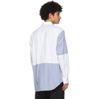 Engineered Garments White Polka Dot and Stripe Combo Collar Shirt