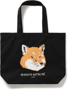 Maison Kitsuné - Logo-Print Cotton-Canvas Tote Bag