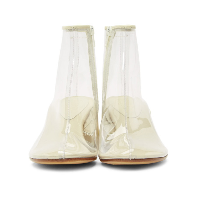 MM6 Maison Margiela SSENSE Exclusive Tranparent PVC Flare Heel Boots