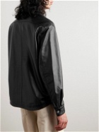 SECOND / LAYER - Rico Leather Overshirt - Black