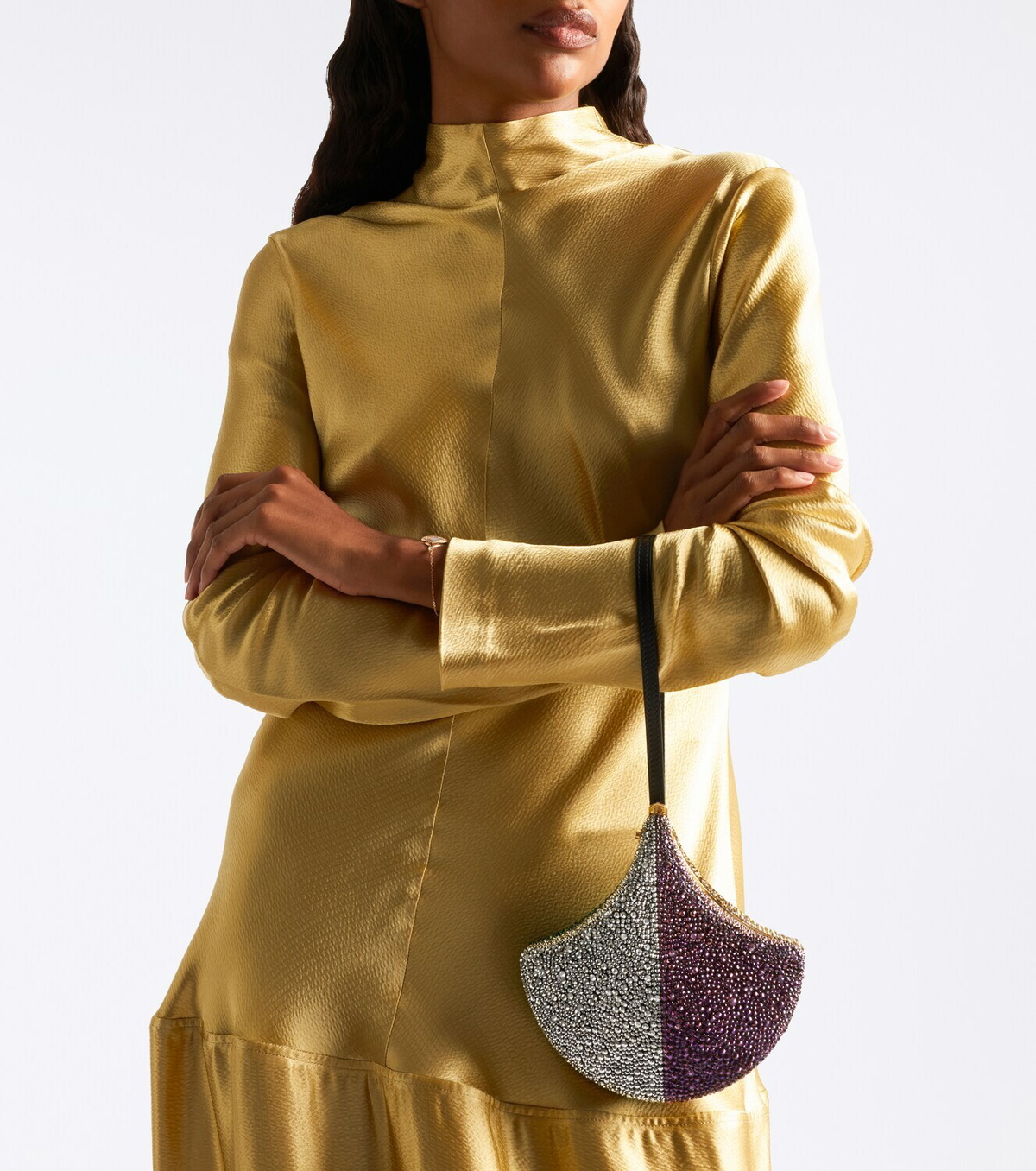 Bvlgari Ginkgo crystal-embellished clutch