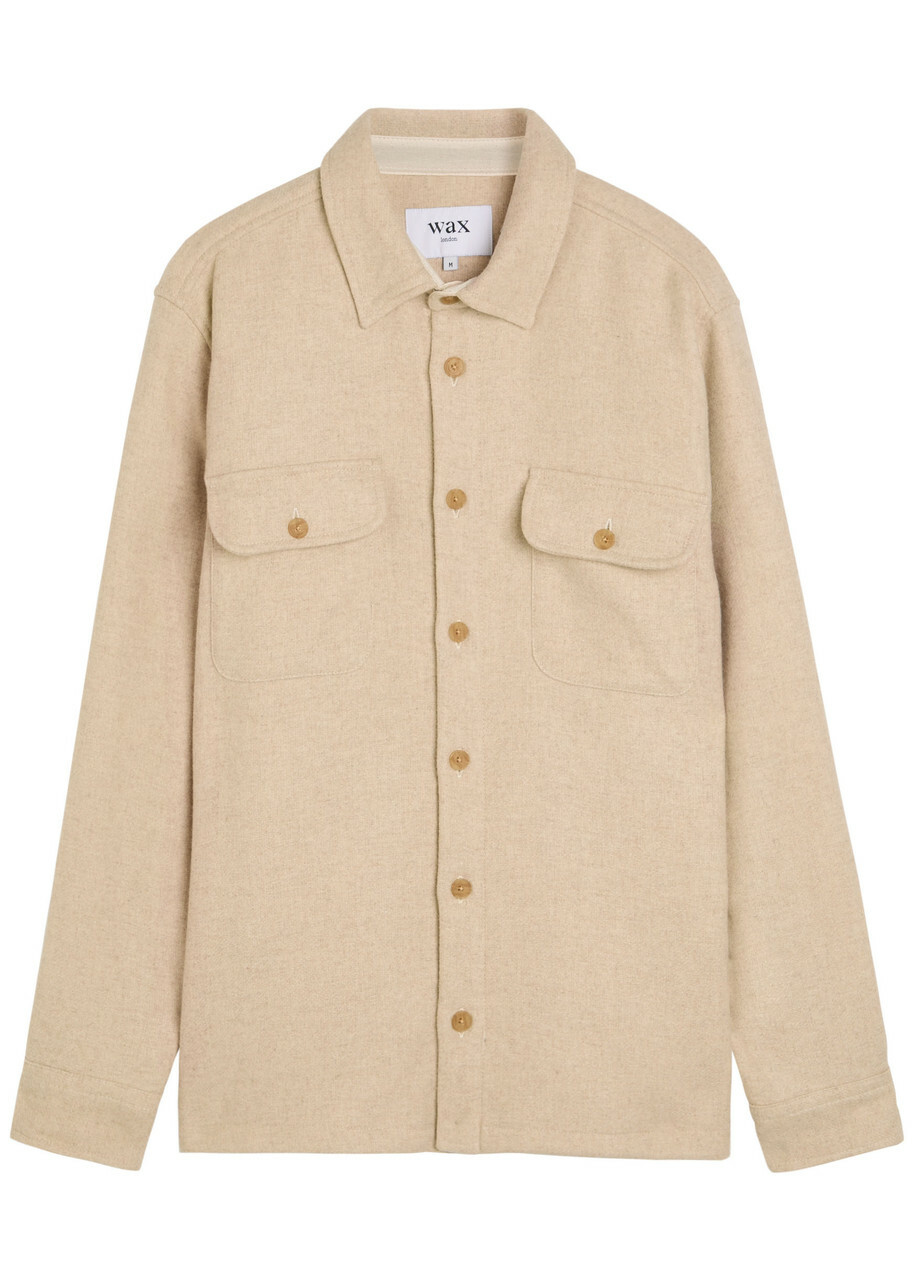 Wax London Lomond Wool-blend Overshirt Ecru