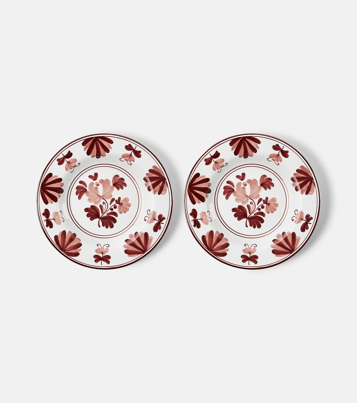 Cabana Blossom set of 2 ceramic soup plates