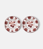 Cabana Blossom set of 2 ceramic soup plates