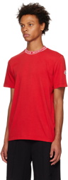 Moncler Red Garment-Washed T-Shirt