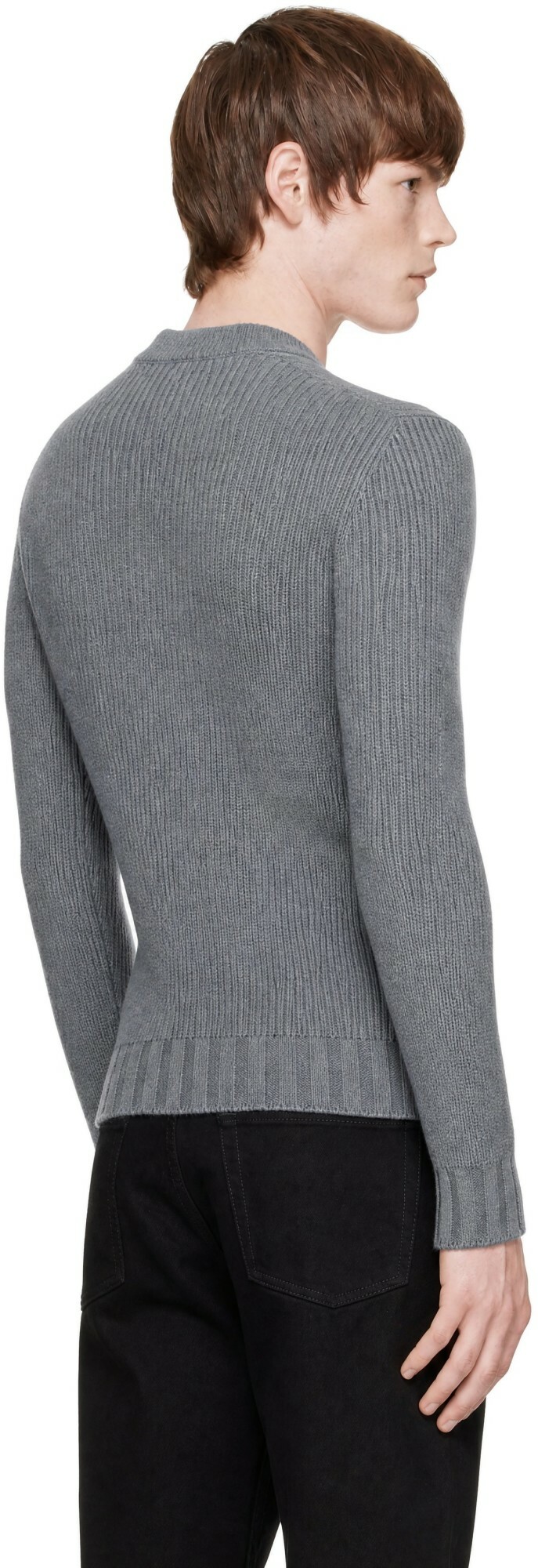 Carter Young Gray Wool Lounger V-Neck Sweater