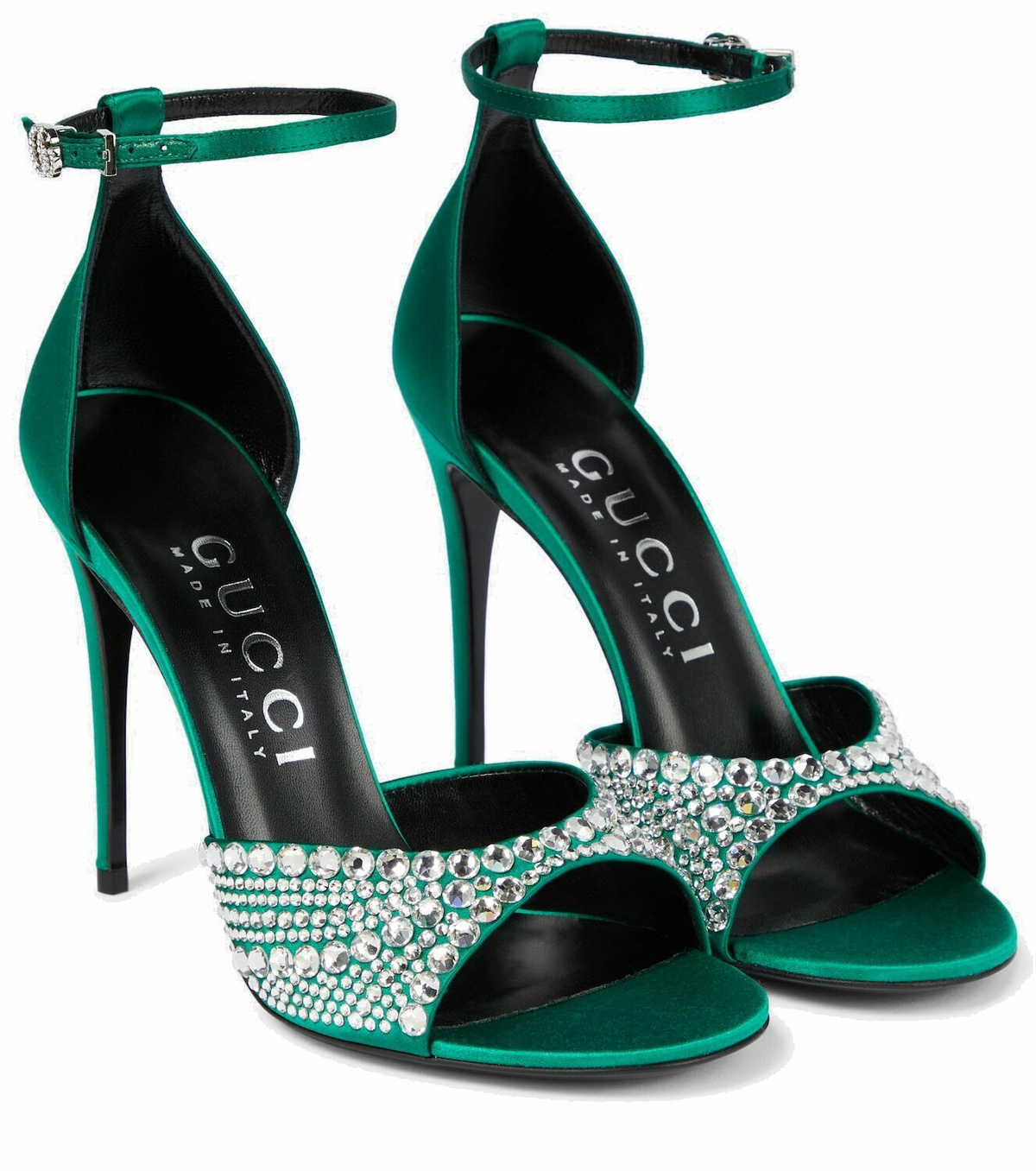 Gucci Crystal-embellished satin sandals Gucci