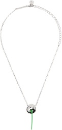 YVMIN Silver Perforated Cherry Necklace