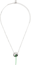 YVMIN Silver Perforated Cherry Necklace