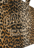 Ganni Printed Xxl Shopper Canvas Tote bag - Leopard - One Size