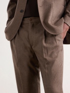 Rubinacci - Convertible Tapered Drawstring Virgin Wool-Flannel Trousers - Brown