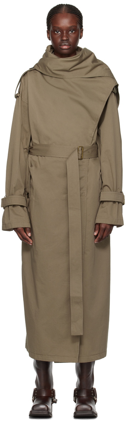 Scarf Collar Trench Coat Adolfo Dominguez Scarf Collar Trench Coat