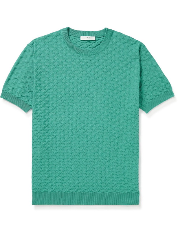 Photo: Mr P. - Knitted Cotton-Jacquard T-Shirt - Green