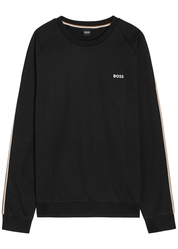 Photo: Boss Iconic Logo-embroidered Cotton Sweatshirt Black