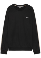 Boss Iconic Logo-embroidered Cotton Sweatshirt Black