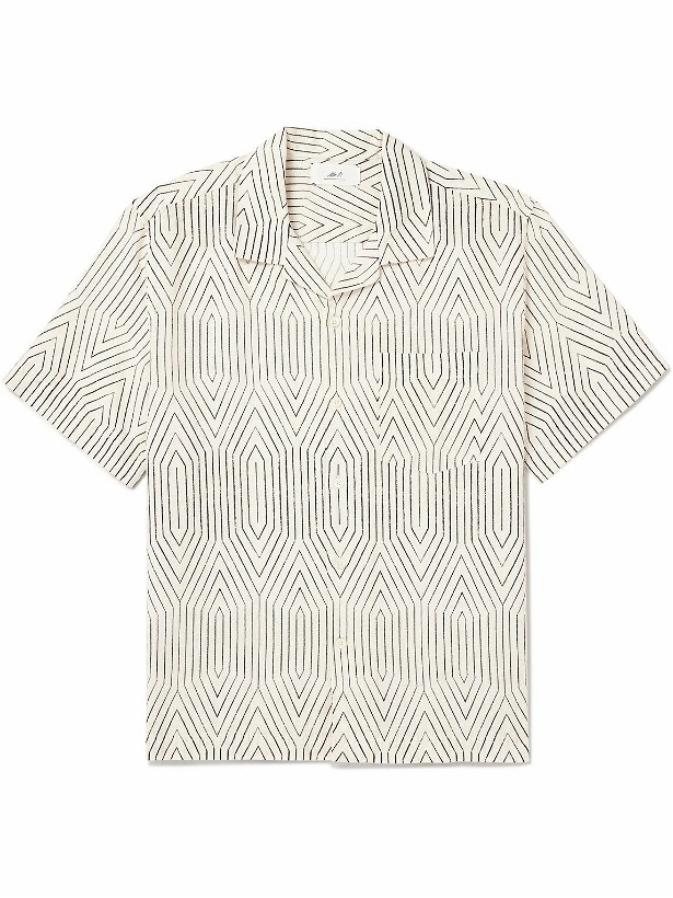 Photo: Mr P. - Camp-Collar Printed Linen and Cotton-Blend Shirt - Neutrals