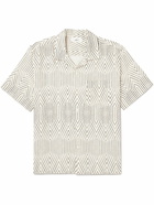 Mr P. - Camp-Collar Printed Linen and Cotton-Blend Shirt - Neutrals