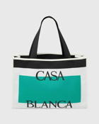 Casablanca Knitted Shopper Green/White - Mens - Tote & Shopping Bags