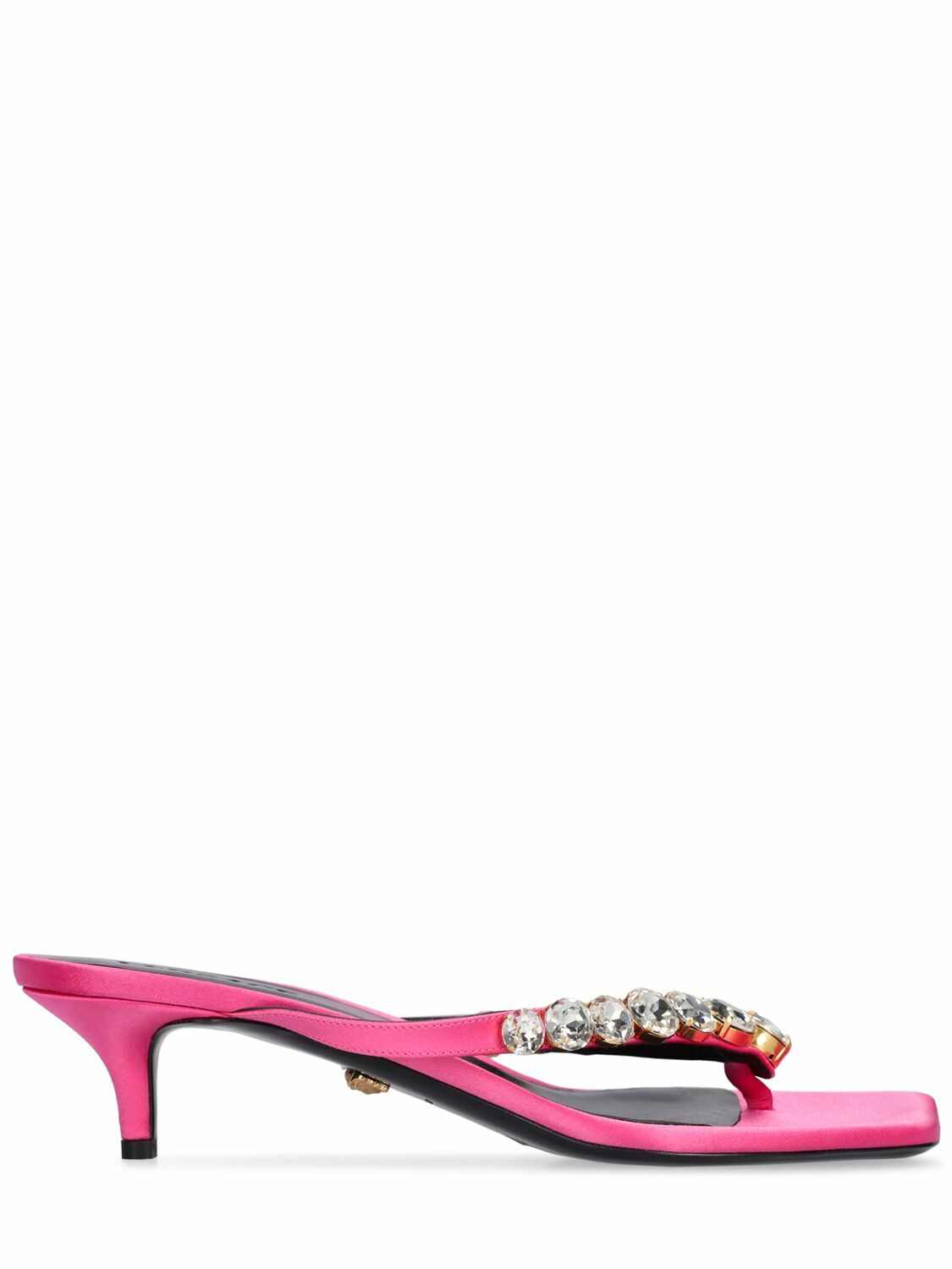 Versace Black Satin Sandals