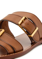 Polo Ralph Lauren Buckle Leather Sandals Brown