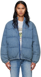 Levi's Blue Super Puffer Denim Down Jacket