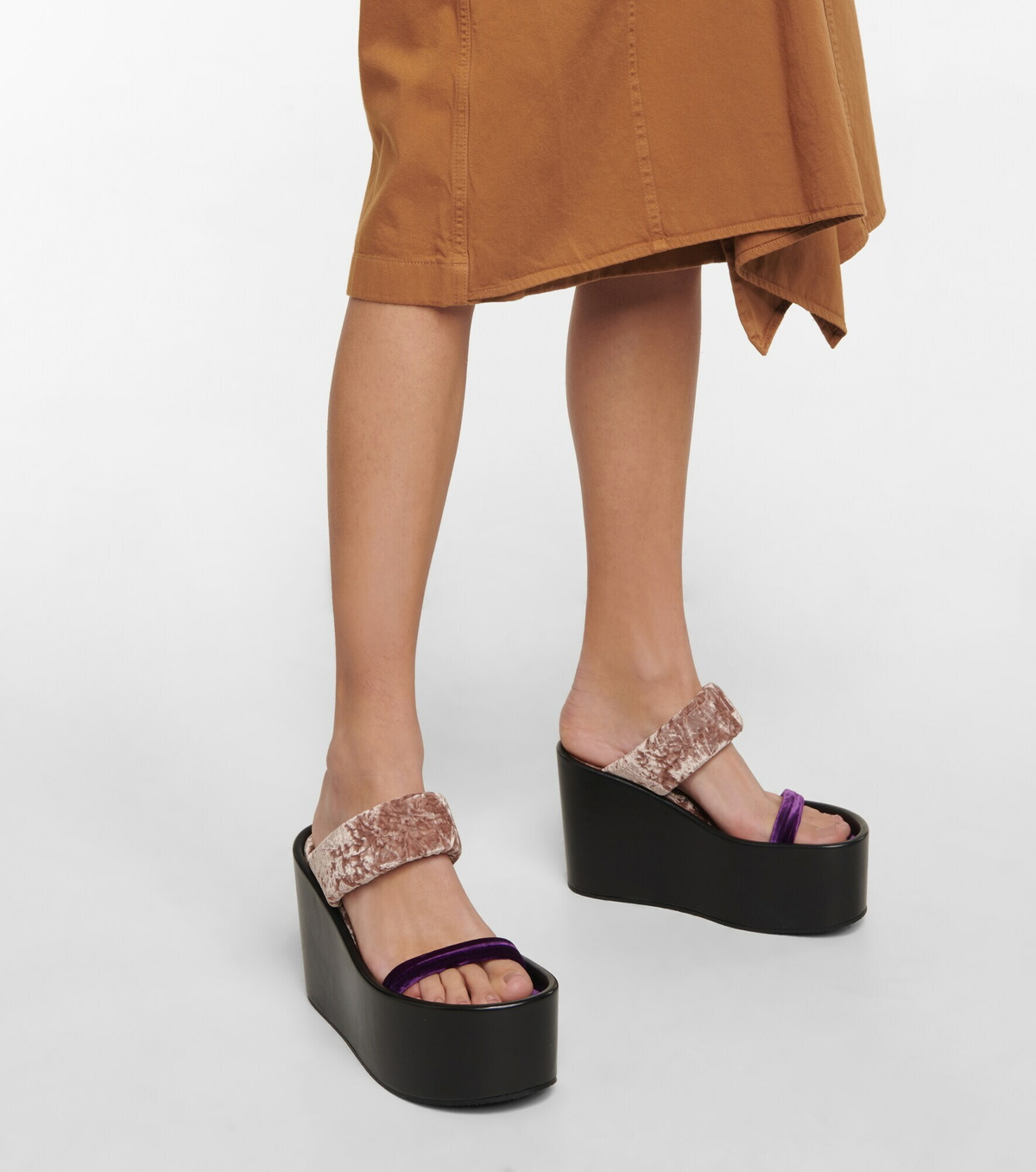 DRIES VAN NOTEN velvet and leather heels