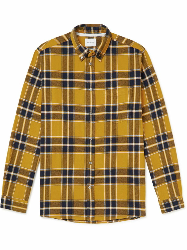 Photo: Norse Projects - Anton Button-Down Collar Checked Brushed Cotton-Flannel Shirt - Yellow