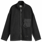 and wander Re Wool Jacquard Fleece Jacket in Black