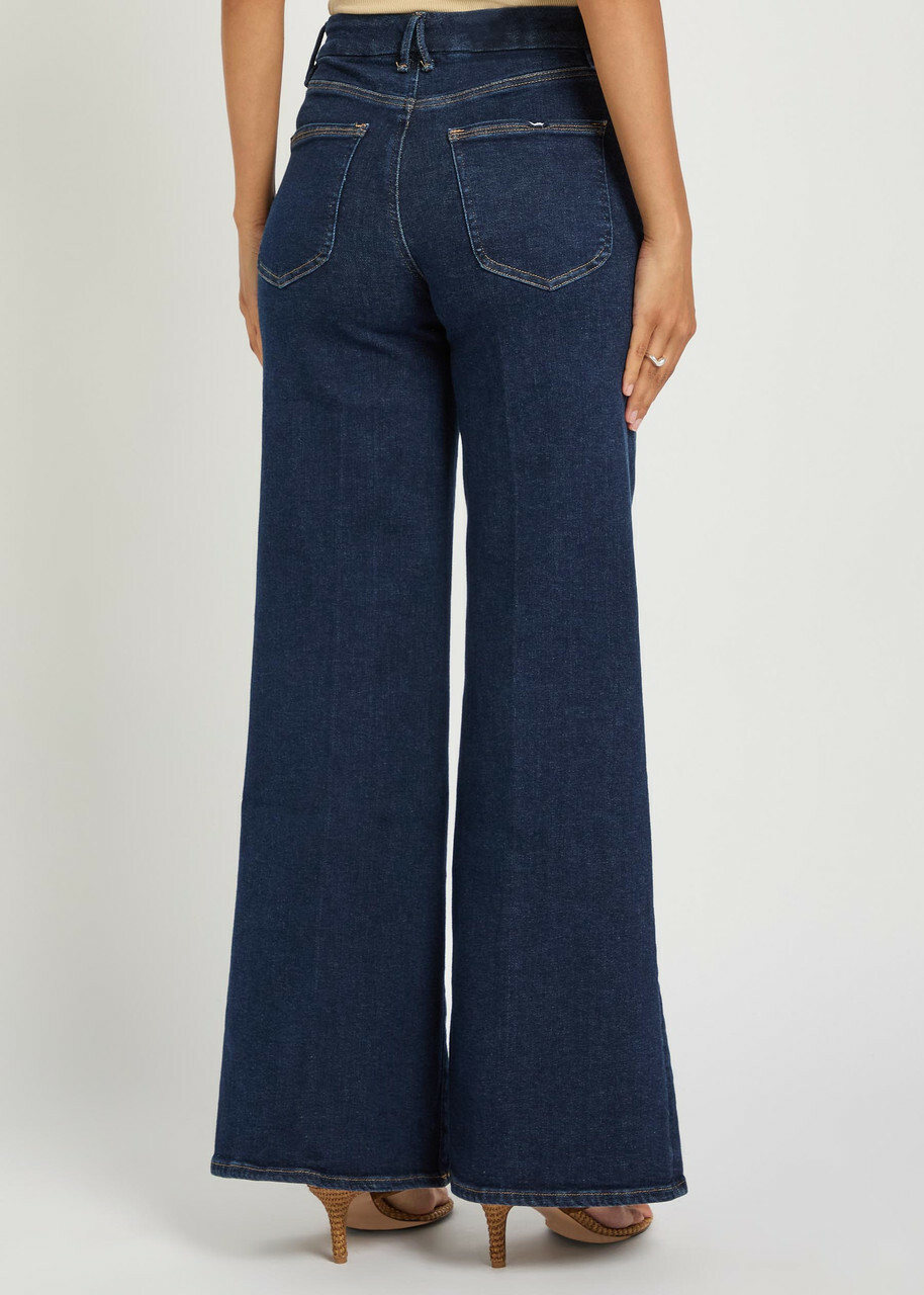 Good American Good Waist Palazzo Wide-leg Jeans Blue