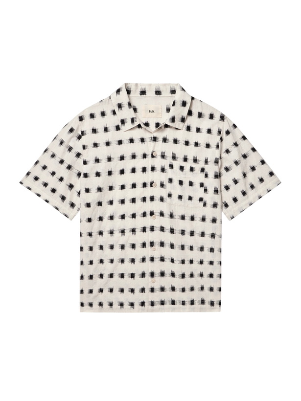 Photo: Folk - Gabe Printed Linen and Cotton-Blend Shirt - White