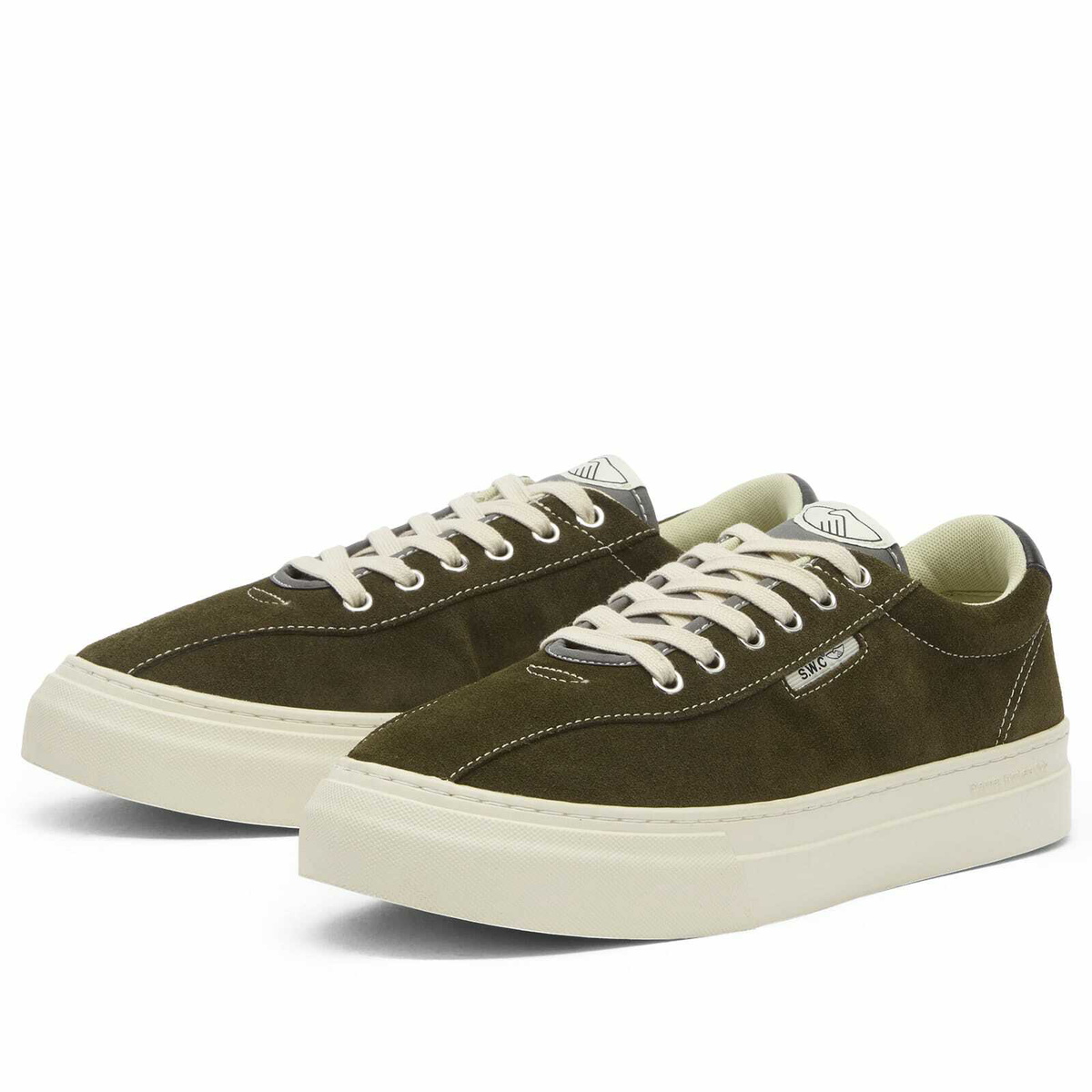 Stepney Workers Club Men's Dellow 02 Suede Sneaker in Woodland