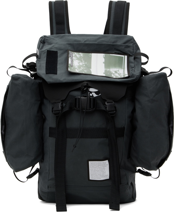 Photo: GR10K Gray & Black Waxed Cotton Backpack