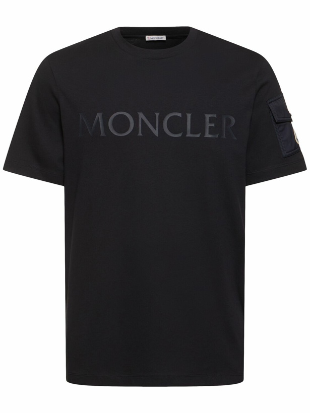 Photo: MONCLER Laminated Logo Cotton T-shirt