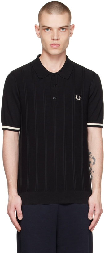 Photo: Fred Perry Black Tipping Texture Polo