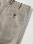 Incotex - Tapered Pleated Super 100s Virgin Wool-Flannel Trousers - Gray