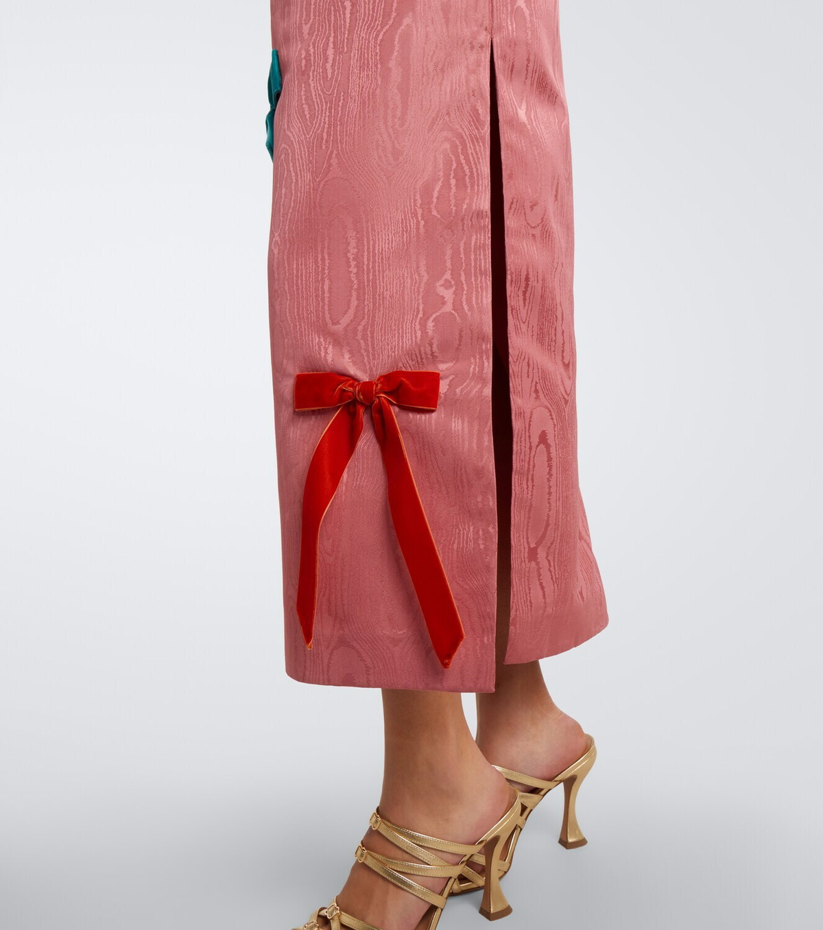 Alémais Valentina bow-detail moiré midi dress