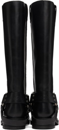 Acne Studios Black Leather Buckle Tall Boots