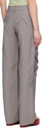 J.Kim Gray Smocked Flower Trousers