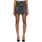 Moussy Vintage Black Denim Ripliy Miniskirt