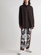 Valentino - Straight-Leg Floral-Print Silk-Crepe Trousers - Brown